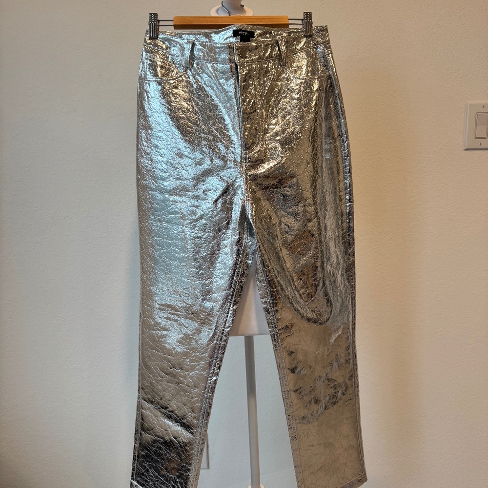 Nasty Gal Metalic Silver Pants